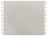 Bedspread Taupe Cotton 220 x 240 cm with Tassels Living Room Bedroom Textiles Beliani