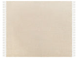 Bedspread Beige Cotton 200 x 220 cm with Tassels Living Room Bedroom Textiles Beliani