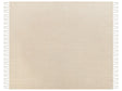 Bedspread Beige Cotton 220 x 240 cm with Tassels Living Room Bedroom Textiles Beliani