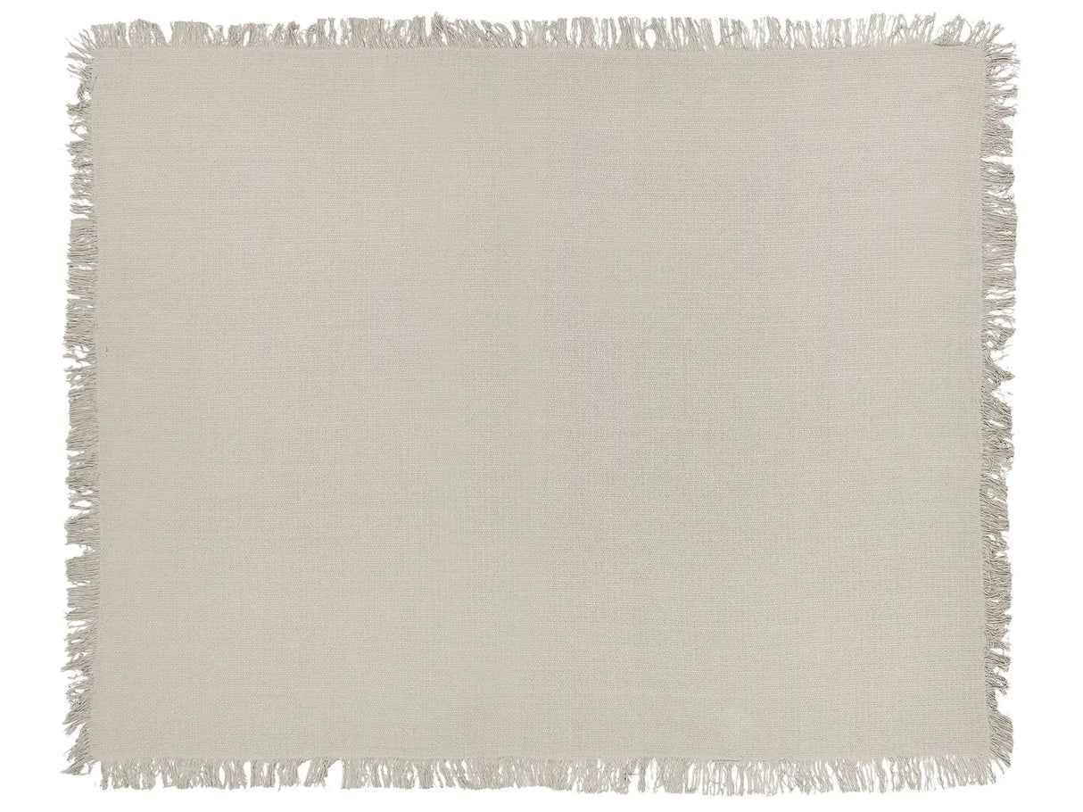 Bedspread Grey Cotton Fabric 150 x 200 cm with Tassels Decorative Throw Blanket Bedding Classic Design Bedroom Beliani