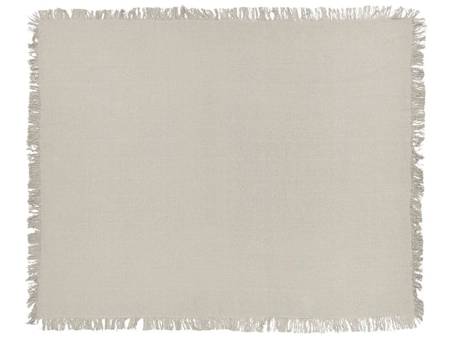 Bedspread Grey Cotton Fabric 150 x 200 cm with Tassels Decorative Throw Blanket Bedding Classic Design Bedroom Beliani