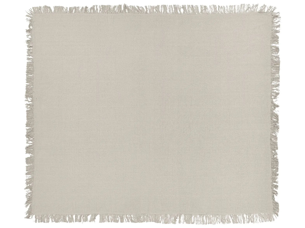 Bedspread Grey Cotton Fabric 220 x 240 cm with Tassels Decorative Throw Blanket Bedding Classic Design Bedroom Beliani