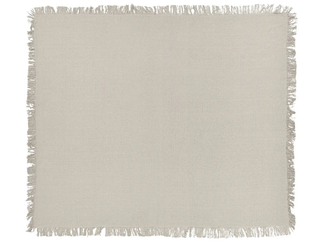 Bedspread Grey Cotton Fabric 220 x 240 cm with Tassels Decorative Throw Blanket Bedding Classic Design Bedroom Beliani