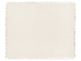 Bedspread White Cotton Fabric 150 x 200 cm with Tassels Decorative Throw Blanket Bedding Classic Design Bedroom Beliani