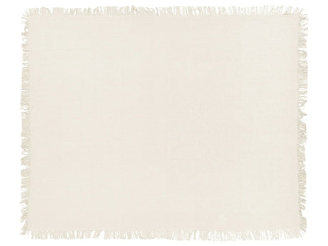 Bedspread White Cotton Fabric 150 x 200 cm with Tassels Decorative Throw Blanket Bedding Classic Design Bedroom Beliani