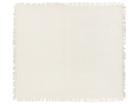 Bedspread White Cotton Fabric 200 x 220 cm with Tassels Decorative Throw Blanket Bedding Classic Design Bedroom Beliani
