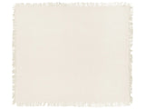 Bedspread White Cotton Fabric 220 x 240 cm with Tassels Decorative Throw Blanket Bedding Classic Design Bedroom Beliani