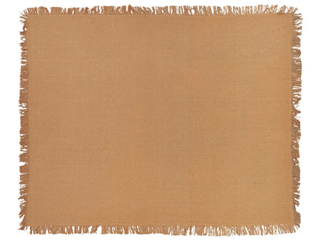 Bedspread Brown Cotton Fabric 150 x 200 cm with Tassels Decorative Throw Blanket Bedding Classic Design Bedroom Beliani