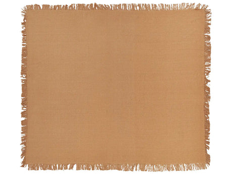 Bedspread Brown Cotton Fabric 200 x 220 cm with Tassels Decorative Throw Blanket Bedding Classic Design Bedroom Beliani