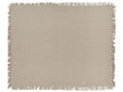 Bedspread Taupe Cotton Fabric 150 x 200 cm with Tassels Decorative Throw Blanket Bedding Classic Design Bedroom Beliani
