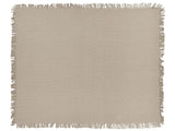 Bedspread Taupe Cotton Fabric 150 x 200 cm with Tassels Decorative Throw Blanket Bedding Classic Design Bedroom Beliani