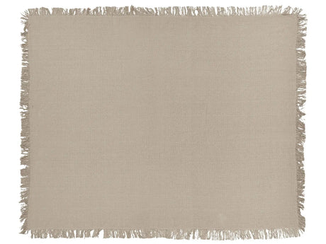 Bedspread Taupe Cotton Fabric 150 x 200 cm with Tassels Decorative Throw Blanket Bedding Classic Design Bedroom Beliani