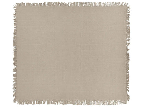 Bedspread Taupe Cotton Fabric 200 x 220 cm with Tassels Decorative Throw Blanket Bedding Classic Design Bedroom Beliani