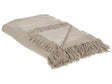 Bedspread Taupe Cotton Fabric 220 x 240 cm with Tassels Decorative Throw Blanket Bedding Classic Design Bedroom Beliani