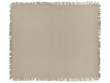 Bedspread Taupe Cotton Fabric 220 x 240 cm with Tassels Decorative Throw Blanket Bedding Classic Design Bedroom Beliani