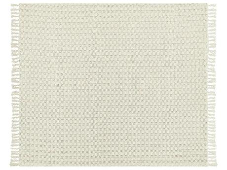 Bedspread White Cotton Fabric 200 x 220 cm with Tassels Decorative Throw Blanket Bedding Classic Design Bedroom Beliani