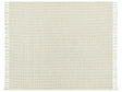 Bedspread White Cotton Fabric 220 x 240 cm with Tassels Decorative Throw Blanket Bedding Classic Design Bedroom Beliani