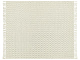 Bedspread White Cotton Fabric 220 x 240 cm with Tassels Decorative Throw Blanket Bedding Classic Design Bedroom Beliani