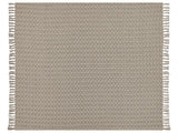 Bedspread Taupe Cotton Fabric 200 x 220 cm with Tassels Decorative Throw Blanket Bedding Classic Design Bedroom Beliani