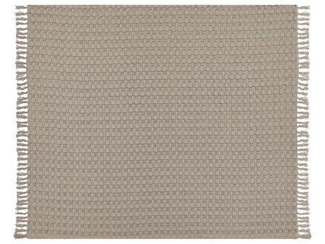 Bedspread Taupe Cotton Fabric 200 x 220 cm with Tassels Decorative Throw Blanket Bedding Classic Design Bedroom Beliani