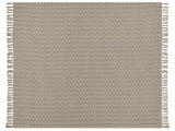 Bedspread Taupe Cotton Fabric 220 x 240 cm with Tassels Decorative Throw Blanket Bedding Classic Design Bedroom Beliani