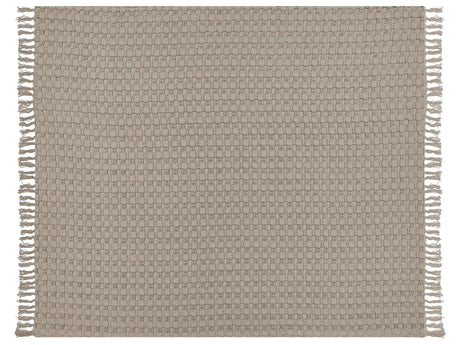 Bedspread Taupe Cotton Fabric 220 x 240 cm with Tassels Decorative Throw Blanket Bedding Classic Design Bedroom Beliani