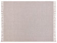 Bedspread Pink Cotton Fabric 150 x 200 cm with Tassels Decorative Throw Blanket Bedding Classic Design Bedroom Beliani