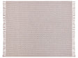 Bedspread Pink Cotton Fabric 220 x 240 cm with Tassels Decorative Throw Blanket Bedding Classic Design Bedroom Beliani