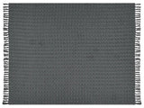 Bedspread Grey Cotton Fabric 150 x 200 cm with Tassels Decorative Throw Blanket Bedding Classic Design Bedroom Beliani