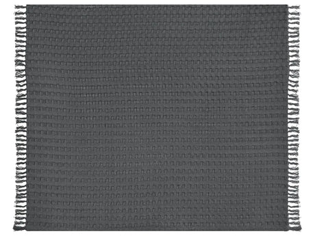 Bedspread Grey Cotton Fabric 200 x 220 cm with Tassels Decorative Throw Blanket Bedding Classic Design Bedroom Beliani