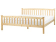 Bed Frame Pine Light Wood 180 x 200 cm EU Super King Size 6ft Slatted Base Natural Bedroom Furniture Beliani