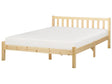 Bed Frame Light Pine Wood 140 x 200 cm EU Double Size 4ft6 Slatted Beliani