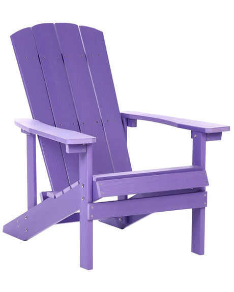 Garden Chair Purple Plastic Wood Weather Resistant Modern Style Beliani