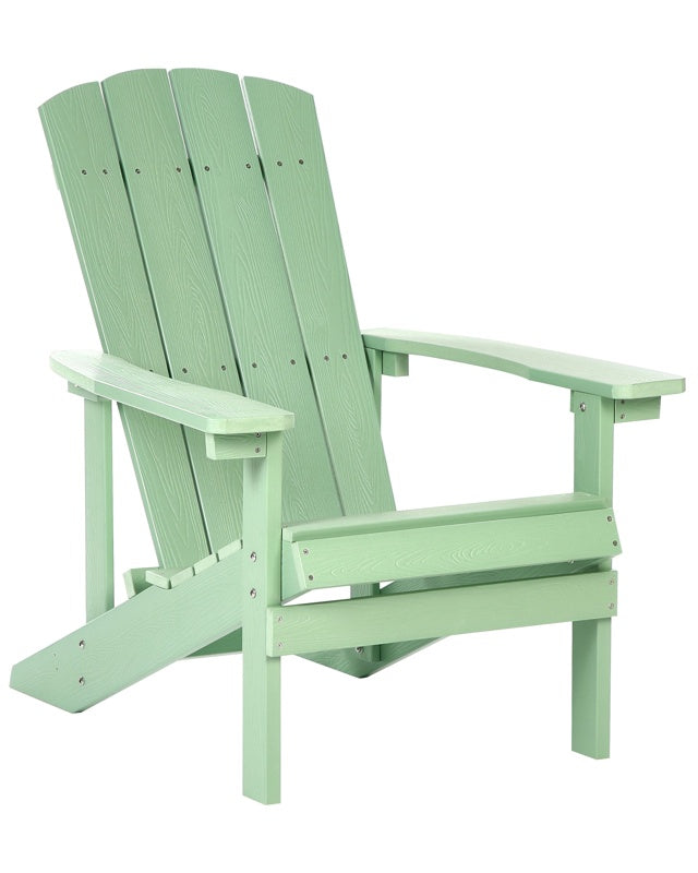 Garden Chair Light Green Plastic Wood Weather Resistant Modern Style Beliani