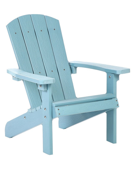 Garden Kids Chair Light Blue Plastic Wood Weather Resistant Modern Style Beliani