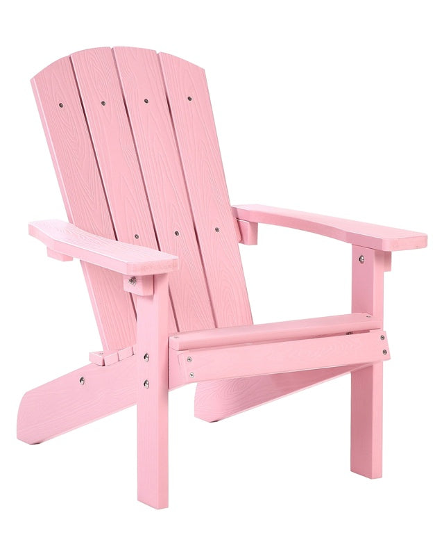 Garden Kids Chair Pink Plastic Wood Weather Resistant Modern Style Beliani