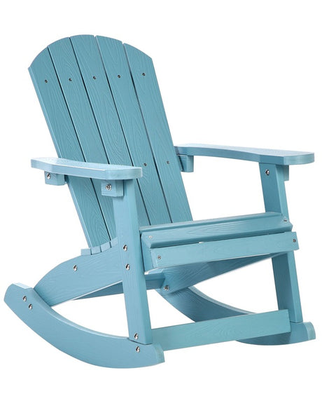 Garden Kids Rocking Chair Light Blue Plastic Wood Weather Resistant Outdoor Modern Style Beliani