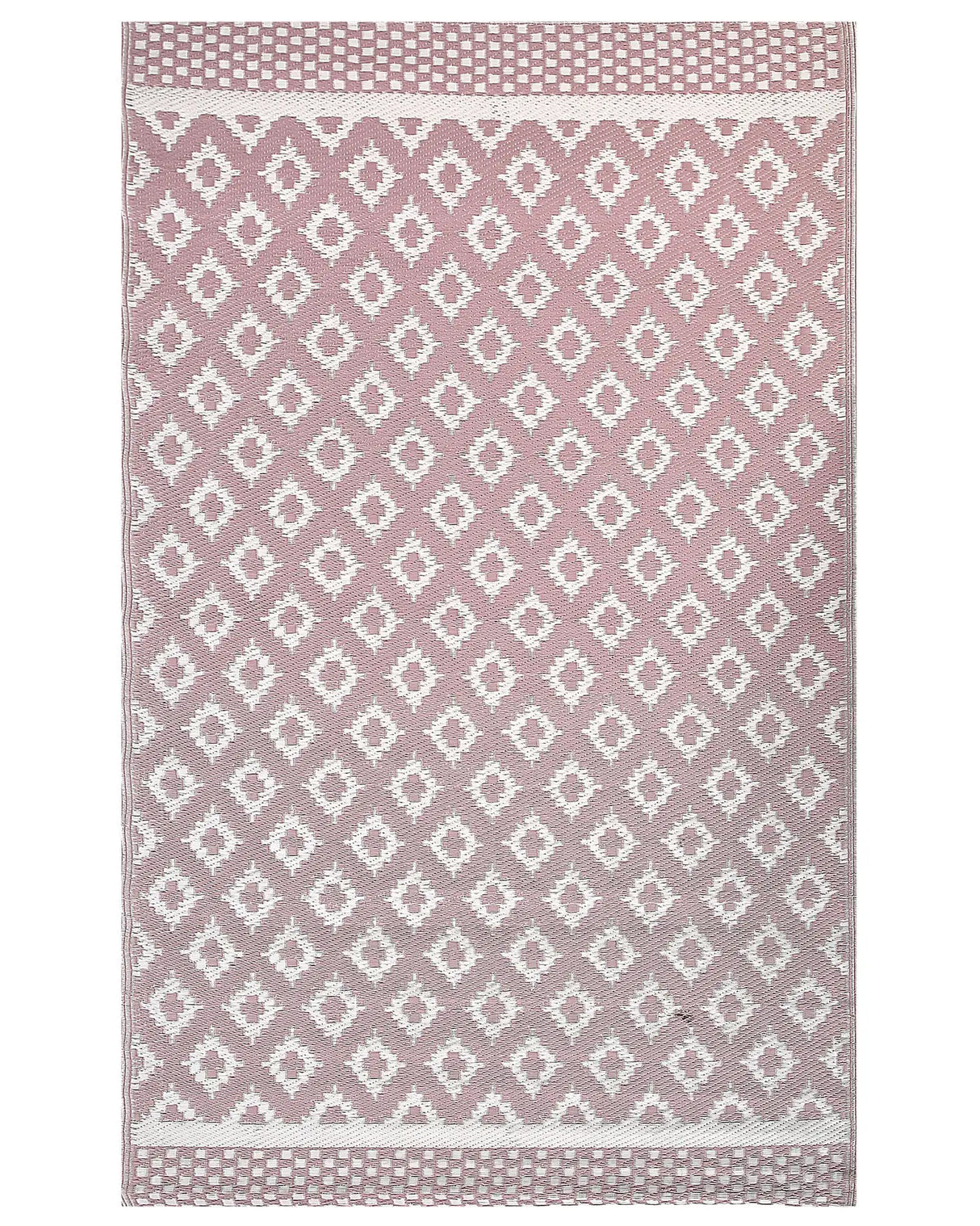 Area Rug Pink Synthetic Material 120 x 180 cm Indoor Outdoor Geometric Pattern Modern Balcony Patio Beliani