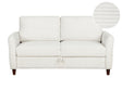 2 Seater Sofa Off-White Corduroy Upholstery Loveseat with Storage Thickly Padded Modern Style Living Room Furniture Beliani