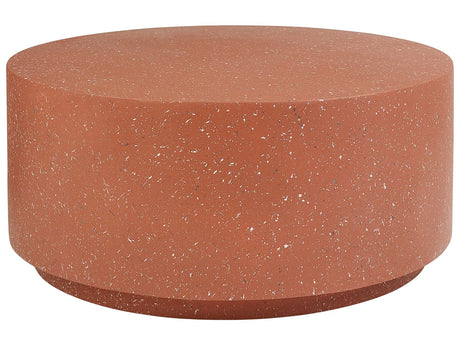 Accent Coffee Table Red with Terrazzo Effect MgO Fiberglass  90 cm Round Top UV Stain Rust Water Wind Resistant Modern Outdoor Living Room Beliani