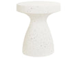 Accent Side Table White MgO Fiberglass  39 cm UV Stain Rust Water Wind Resistant Boho Modern Outdoor Living Room Beliani