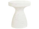 Accent Side Table White MgO Fiberglass  39 cm UV Stain Rust Water Wind Resistant Boho Modern Outdoor Living Room Beliani