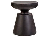 Accent Side Table Black MgO Fiberglass  45 cm Weathered Effect UV Stain Rust Water Wind Resistant Modern Outdoor Living Room Beliani