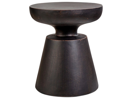 Accent Side Table Black MgO Fiberglass  45 cm Weathered Effect UV Stain Rust Water Wind Resistant Modern Outdoor Living Room Beliani