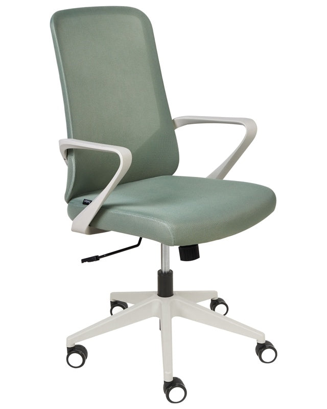 Office Chair Green Fabric Swivel Desk Computer Adjustable Seat Reclining Backrest Beliani