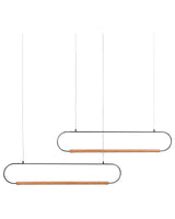 Pendant Lamp Black Light Wood Metal 2 Integrated LED Lights Novelty Unique Shade Hanging Modern Lighting Beliani