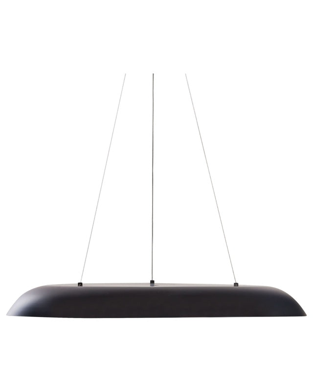 Pendant Lamp Black Metal Integrated LED Lights Ring Round Shape Hanging Modern Glamour Lighting Beliani