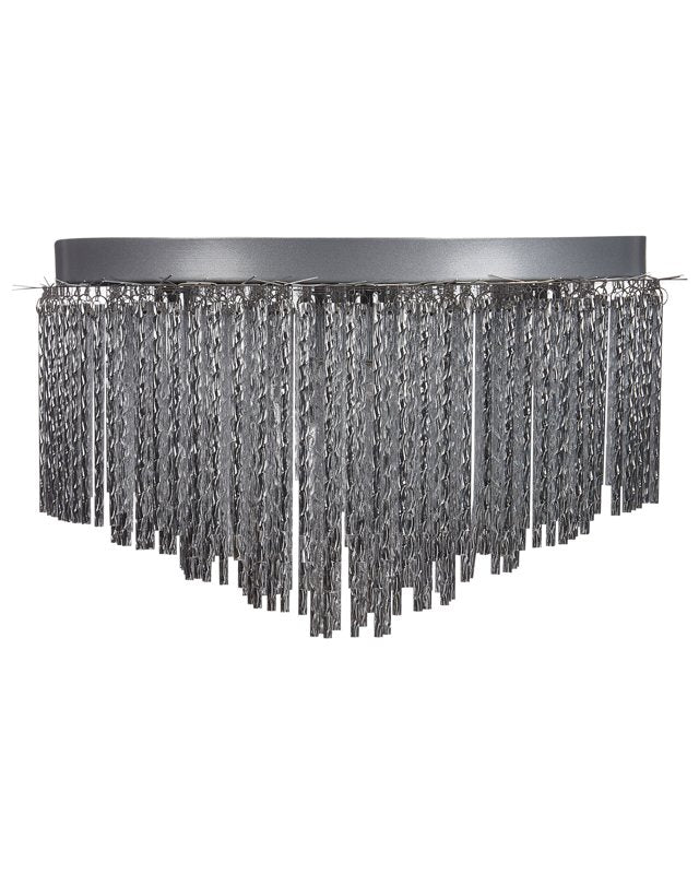 Chandelier Silver Metal Aluminum Rods Chrome Finish Modern Style Living Room Lighting Beliani