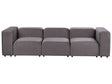 3 Seater Modular Sofa Dark Grey Velvet Sectional Couch Sofa with Black Legs Modern Living Room Beliani