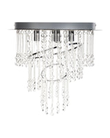 Chandelier Silver Metal  35 cm Glass Crystals Chrome Finish Lighting Glam Beliani
